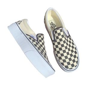 VANS Slip-on Stackform Platform Checkerboard Black/White NEW M10/W11.5